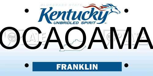OCAOAMA Kentucky License Plate