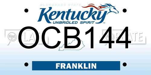 OCB144 Kentucky License Plate