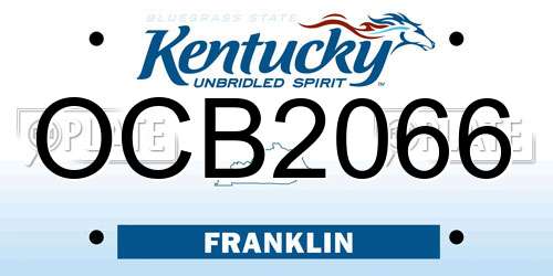 OCB2066 Kentucky License Plate