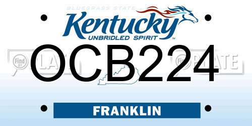OCB224 Kentucky License Plate