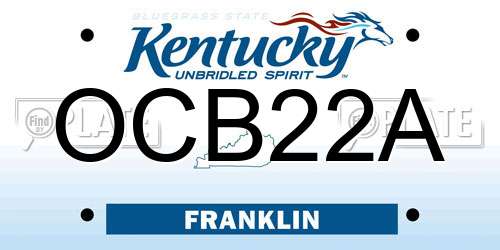 OCB22A Kentucky License Plate