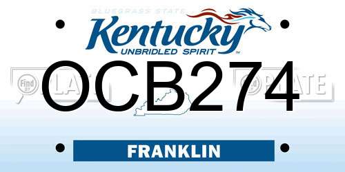 OCB274 Kentucky License Plate