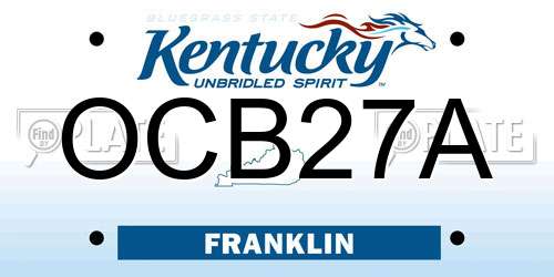 OCB27A Kentucky License Plate