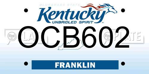 OCB602 Kentucky License Plate