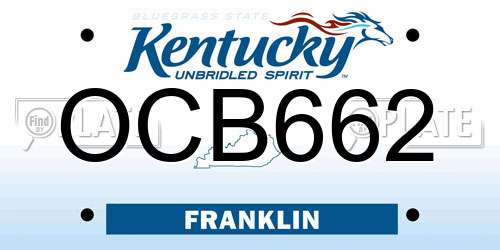 OCB662 Kentucky License Plate