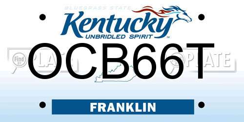 OCB66T Kentucky License Plate
