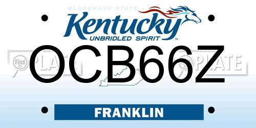 OCB66Z Kentucky License Plate