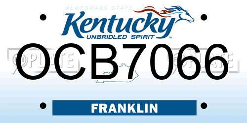 OCB7066 Kentucky License Plate
