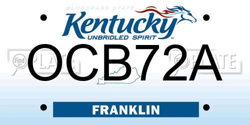 OCB72A Kentucky License Plate