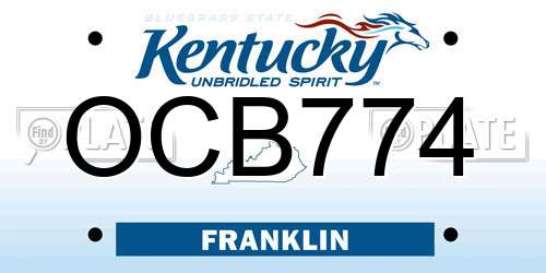 OCB774 Kentucky License Plate