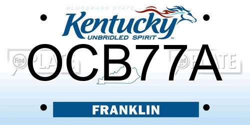OCB77A Kentucky License Plate