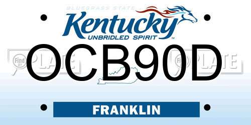 OCB90D Kentucky License Plate