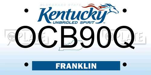OCB90Q Kentucky License Plate