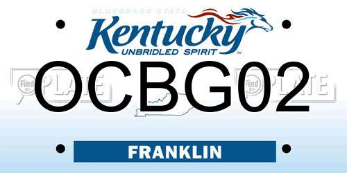 OCBG02 Kentucky License Plate