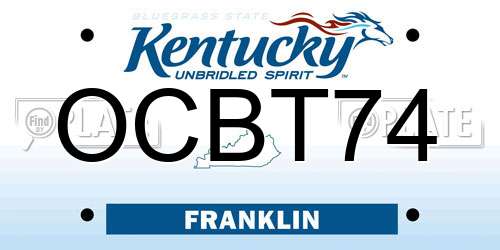 OCBT74 Kentucky License Plate