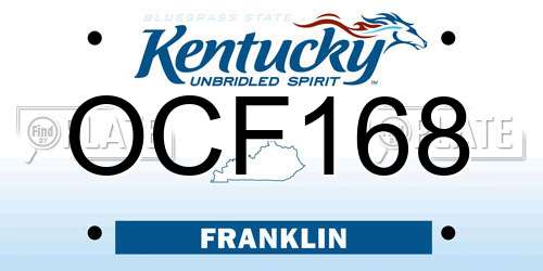 OCF168 Kentucky License Plate