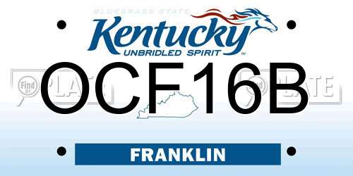 OCF16B Kentucky License Plate