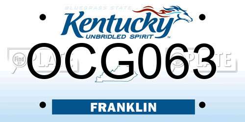 OCG063 Kentucky License Plate