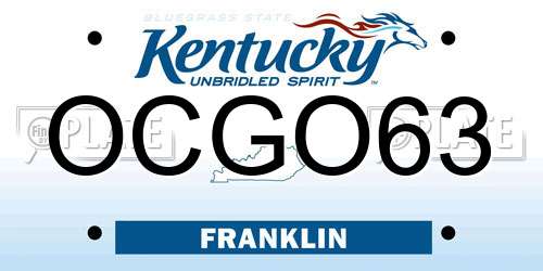 OCGO63 Kentucky License Plate