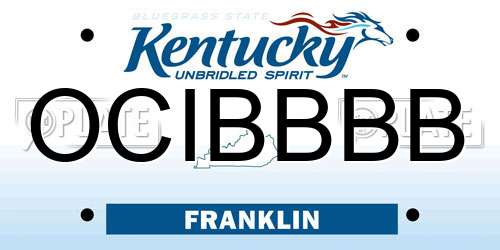 OCIBBBB Kentucky License Plate