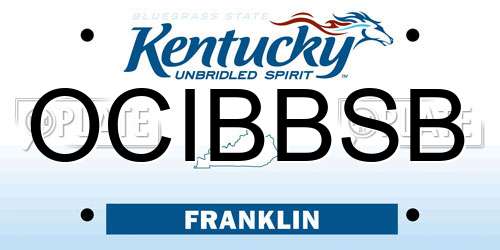OCIBBSB Kentucky License Plate