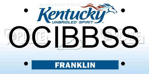 OCIBBSS Kentucky License Plate