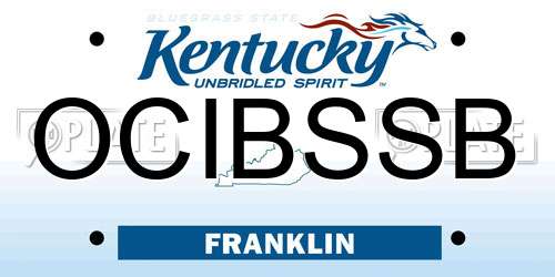 OCIBSSB Kentucky License Plate
