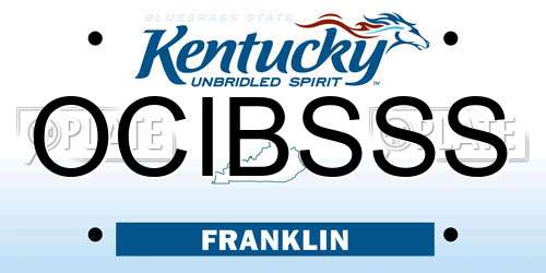 OCIBSSS Kentucky License Plate