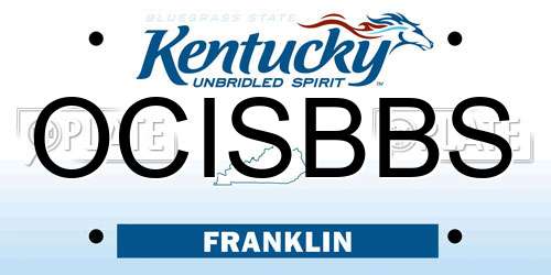 OCISBBS Kentucky License Plate