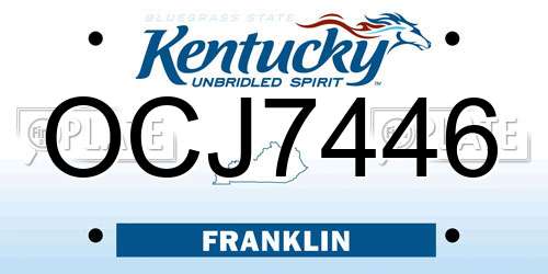 OCJ7446 Kentucky License Plate