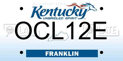 OCL12E Kentucky License Plate