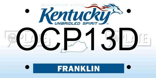 OCP13D Kentucky License Plate