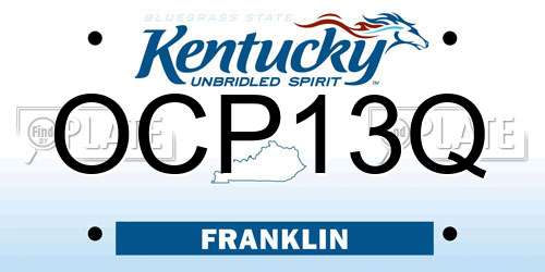 OCP13Q Kentucky License Plate