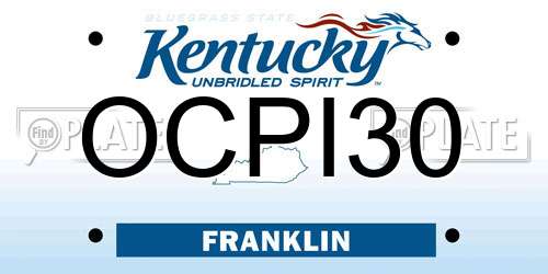 OCPI30 Kentucky License Plate