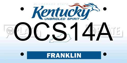 OCS14A Kentucky License Plate