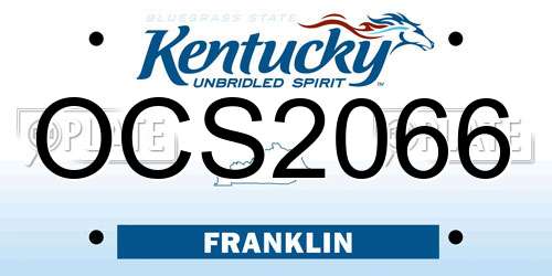 OCS2066 Kentucky License Plate