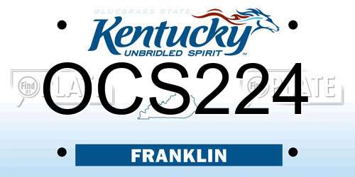 OCS224 Kentucky License Plate