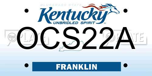 OCS22A Kentucky License Plate