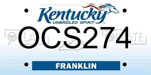 OCS274 Kentucky License Plate
