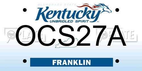 OCS27A Kentucky License Plate