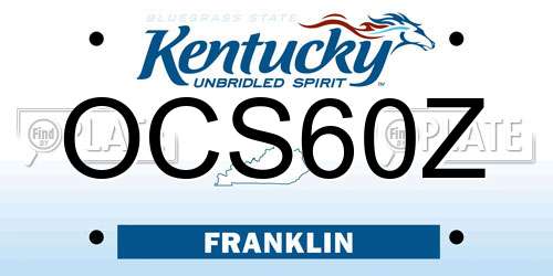 OCS60Z Kentucky License Plate