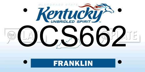 OCS662 Kentucky License Plate