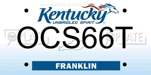 OCS66T Kentucky License Plate