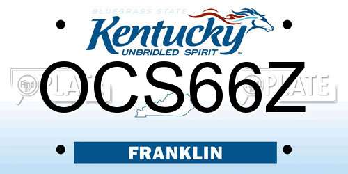 OCS66Z Kentucky License Plate