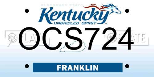 OCS724 Kentucky License Plate