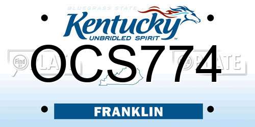 OCS774 Kentucky License Plate