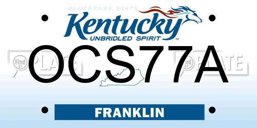 OCS77A Kentucky License Plate