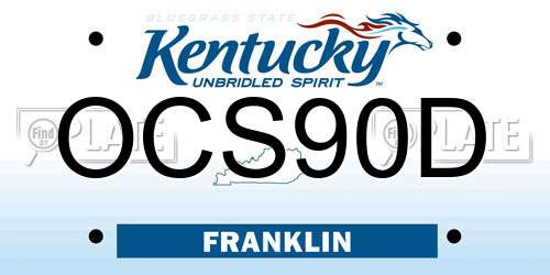 OCS90D Kentucky License Plate