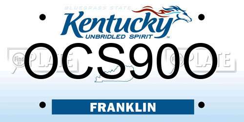 OCS90O Kentucky License Plate