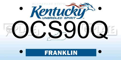 OCS90Q Kentucky License Plate